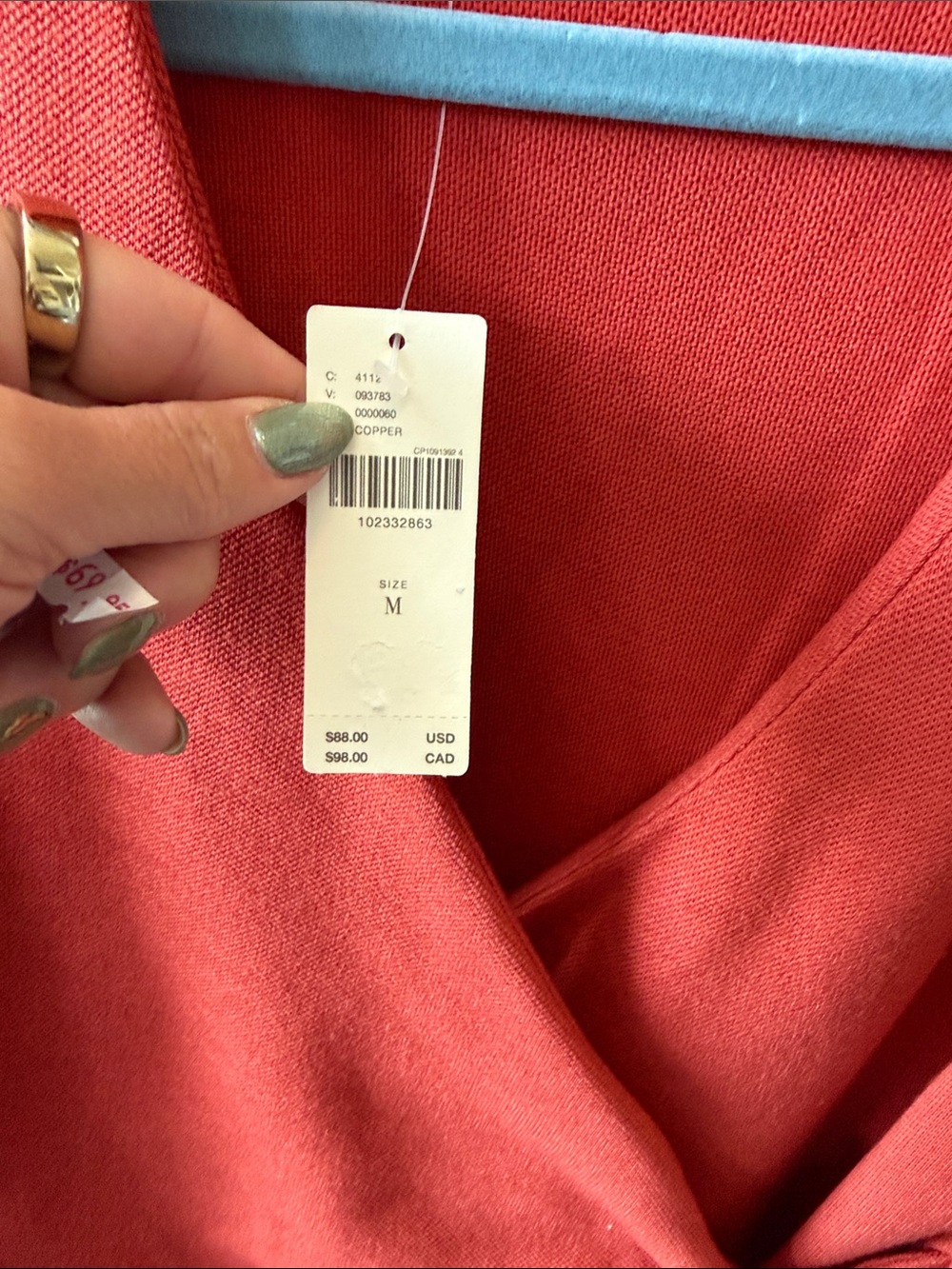 Maeve Coral-Red Wrap Tank with Gold Buckle - Picture 5 of 6